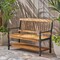 GDFStudio Daphne Outdoor Rustic Acacia Wood Bench with Shelf